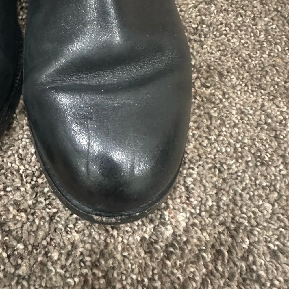 Kate Spade Rayna Black Leather Scallop Knee-High Riding Boots Size 6